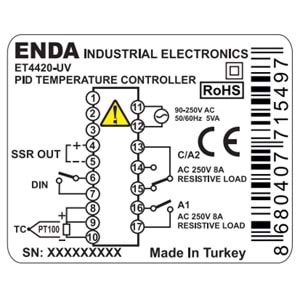 Enda ET4420-LV,48x48,24vac/dc Isı Kontrol